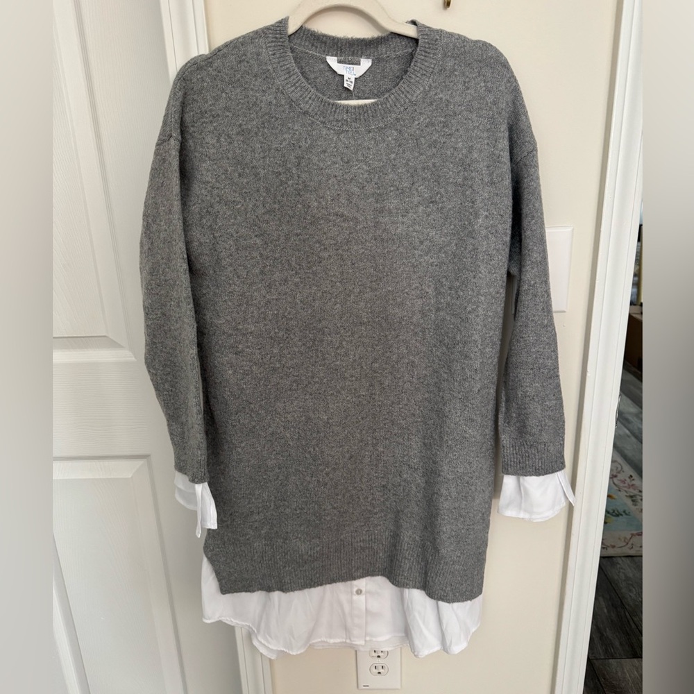 Time and tru grey faux layered sweater dress